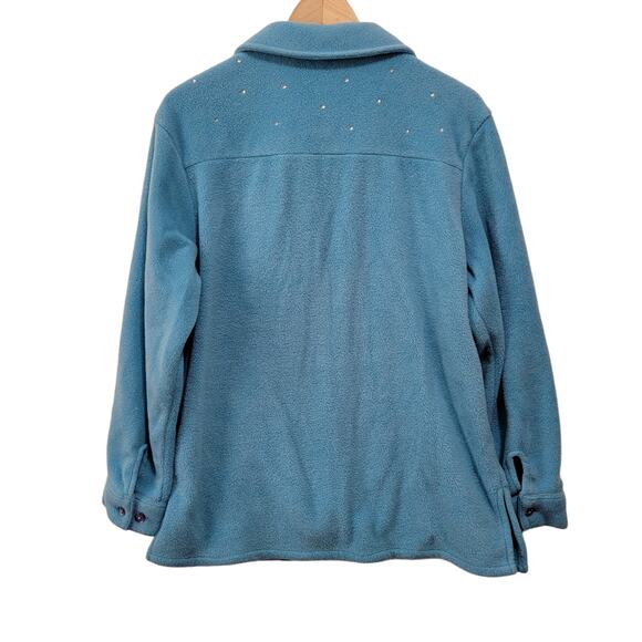 The Quacker Factory Womens Sparkle & Shine Zip Front Fleece Jacket A32787 Medium - Picture 2 of 10